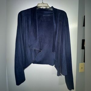 Navy Blank NYC suede drape jacket SIZE xl